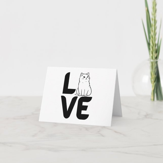 Love with a Cat as an O BLANK  Card (Front)