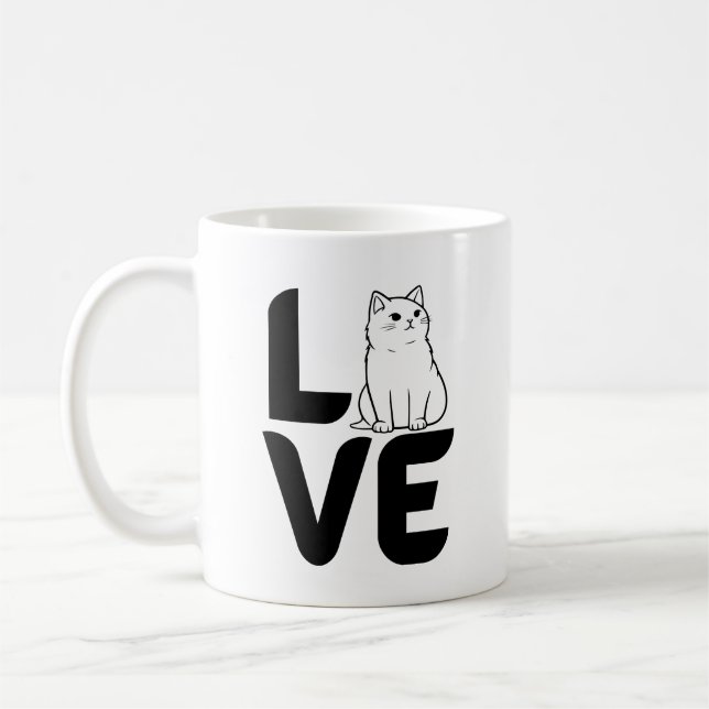 Love with a Cat as an O  Coffee Mug (Left)