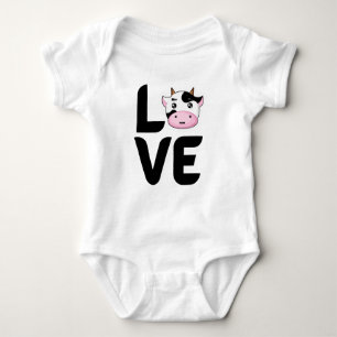 Love with a Cow O Baby Bodysuit
