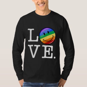 Love With A Happy Rainbow Flag Gay LGBT T-Shirt