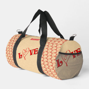 Love With A Heart Personalised Duffle Bag
