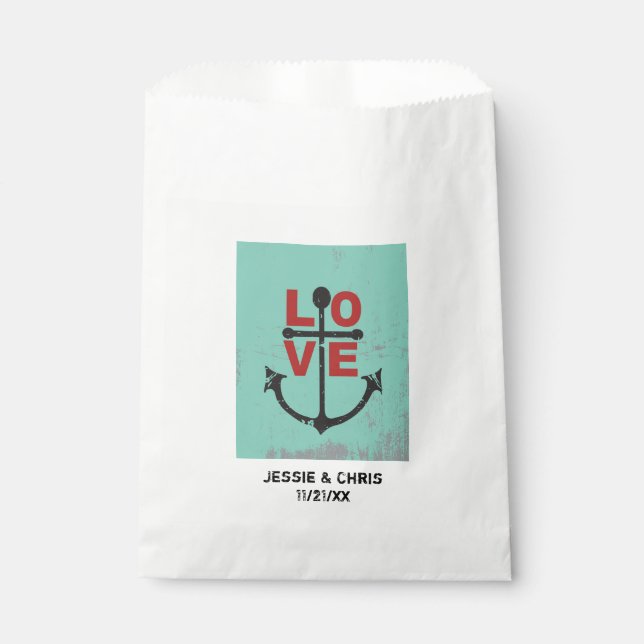 LOVE with Anchor design Favour Bags (Front)