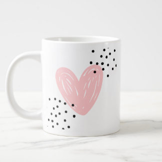 love with black particles design large coffee mug