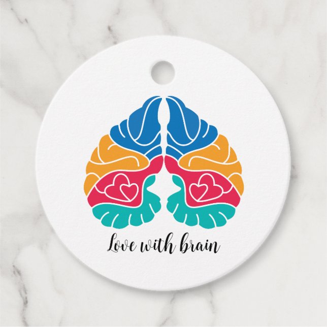 Love with brain  favour tags (Front)