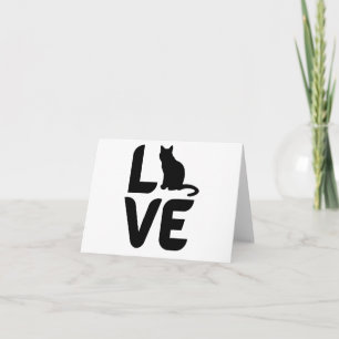 Love with Cat Greeting Card – Cute Cat Lover Blank