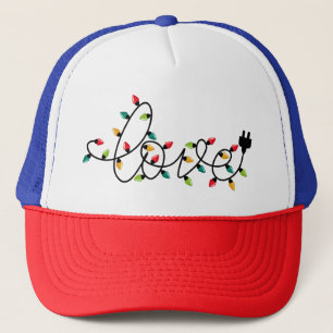 Love with Colourful Christmas Lights Trucker Hat