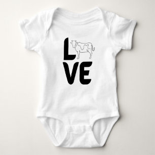 Love with Cow Baby Bodysuit – Cute Cow Lover Farm