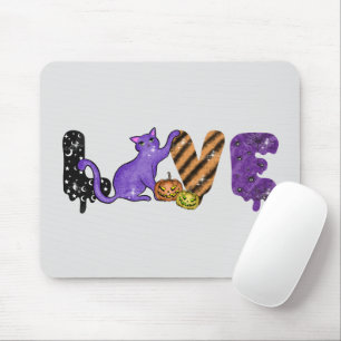 Love with Cute Cat for Halloween Mouse Pad