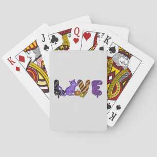 Love with Cute Cat for Halloween Playing Cards
