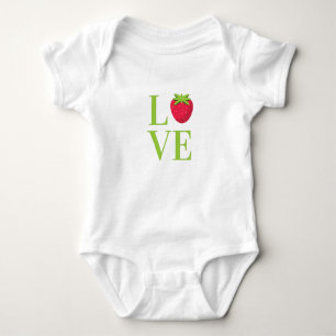 LOVE with Cute Strawberry Baby Bodysuit
