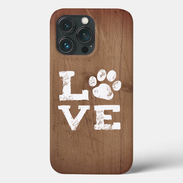 LOVE with Dog Paw Print Case-Mate iPhone Case (Back)