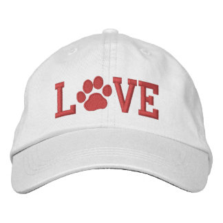 LOVE with Dog Paw Print | Cute Canine Lover's Embroidered Hat
