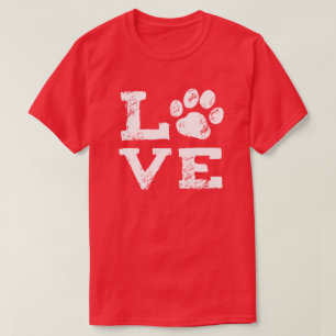 LOVE with Dog Paw Print T-Shirt