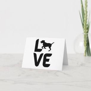 Love with Dog Running Blank Greeting Card