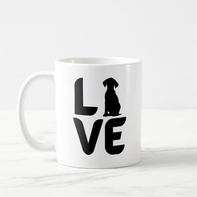 Love with Dog (Sitting)  Coffee Mug (Left)