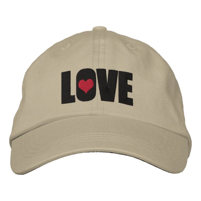 Love With Heart Detail Embroidered Hat (Front)