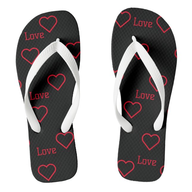 Love with Heart Symbol Printed Slippers-Sandals  Jandals (Footbed)