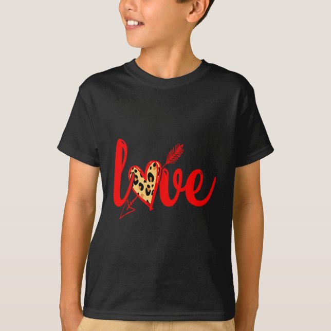 Love With Heart Valentine Day Premium  T-Shirt (Front)