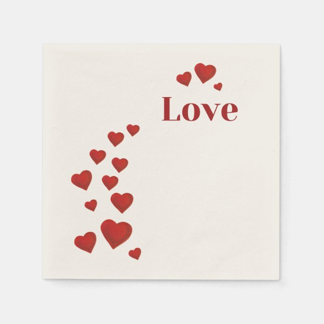 Love with hearts napkin (Front)