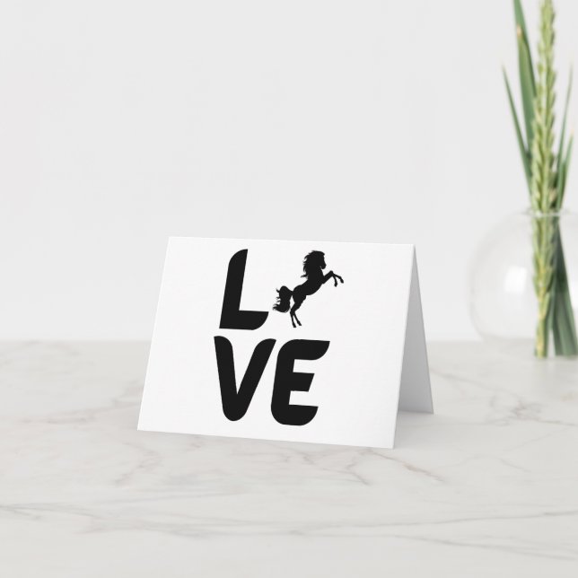 Love with Horse as the "O"BLANK  Card (Front)