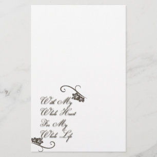Love With My Whole Heart My Whole Life Rustic Stationery