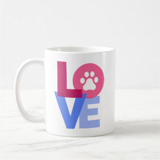 LOVE with paw and personal photo and pet names Coffee Mug