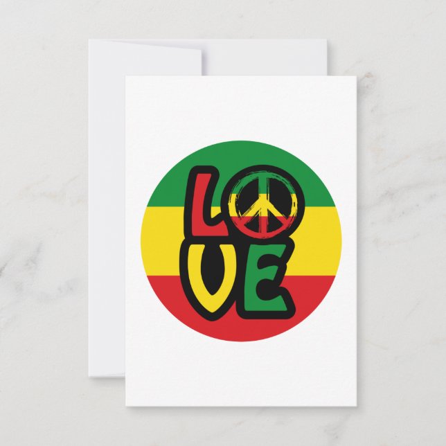 LOVE with peace symbol, reggae style Card (Front)