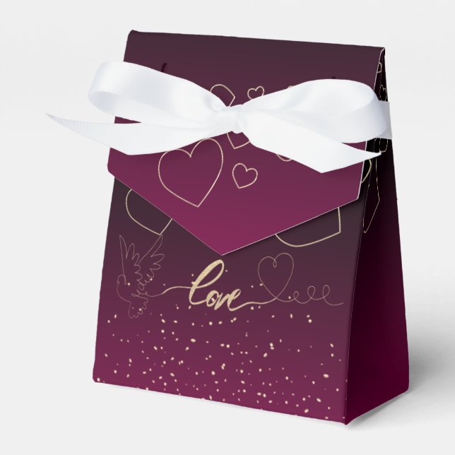 love with pigeon and hearts favour box (Front Side)