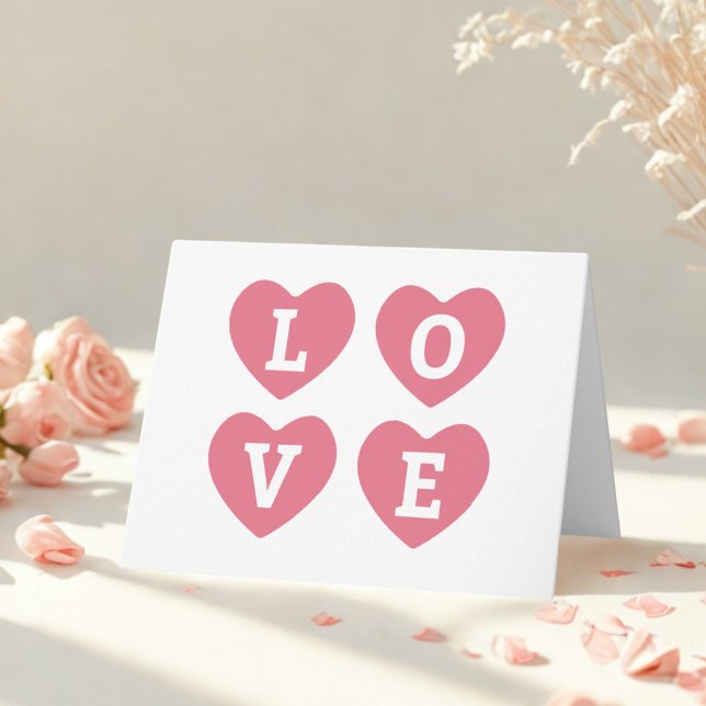 Love With Pink Hearts Valentine's Day Card (Creator Uploaded)
