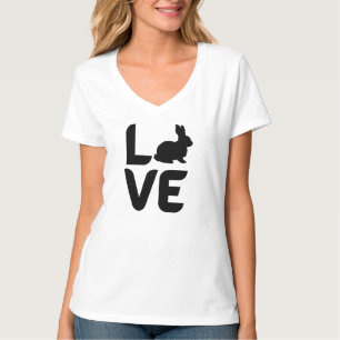 Love with Rabbit Black Design T-Shirt