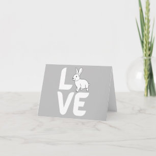 Love with Rabbit for 0- White Design BLANK  Card
