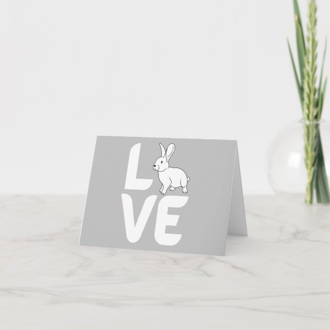 Love with Rabbit for 0- White Design BLANK  Card (Front)