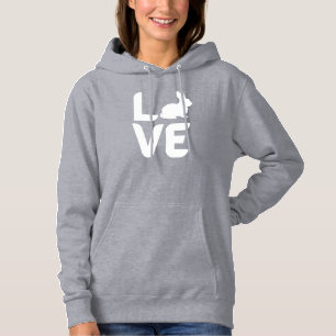 Love with Rabbit O - White Design Hoodie