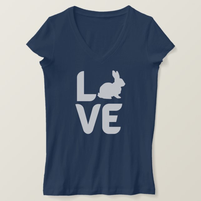 Love with Rabbit O - White Design T-Shirt (Design Front)