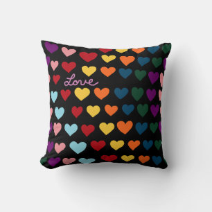Love With Rainbow of Hearts Cushion
