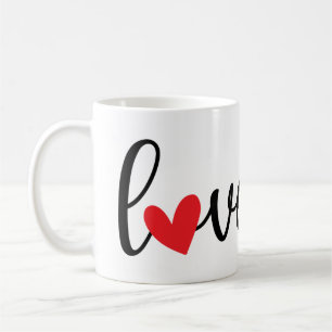 Love with Red Heart, Pretty Simple Design Coffee Mug