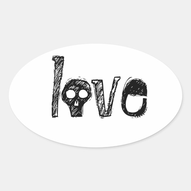love (with skulls)  Stickers (Front)