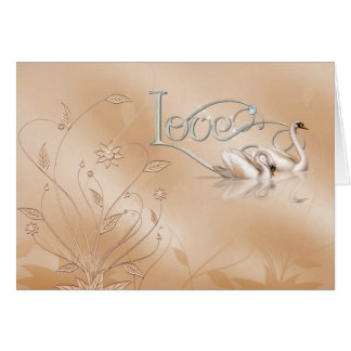 Love with swans and diamond