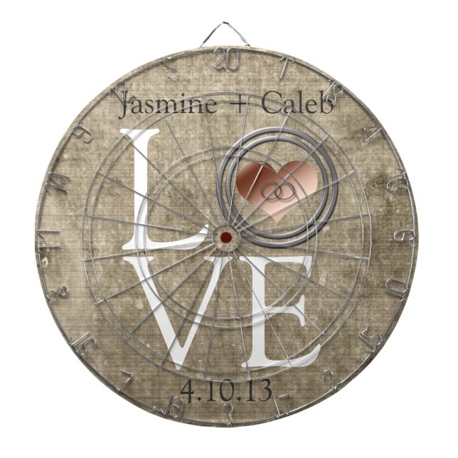 Love-With This Ring by Shirley Taylor Dartboard (Front)