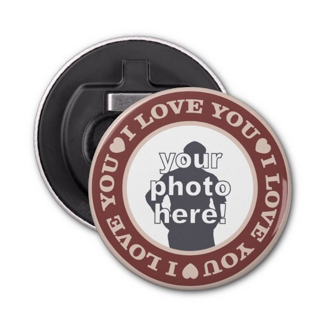 LOVE with YOUR PHOTO custom bottle opener (Front)