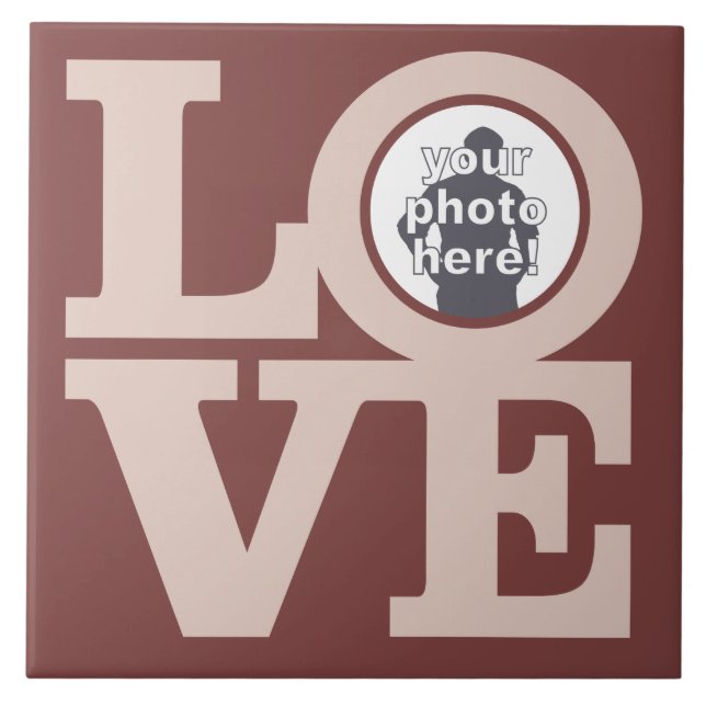 LOVE with YOUR PHOTO custom ceramic tile (Front)