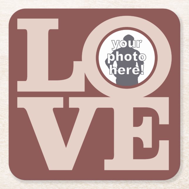 LOVE with YOUR PHOTO custom coasters (Front)