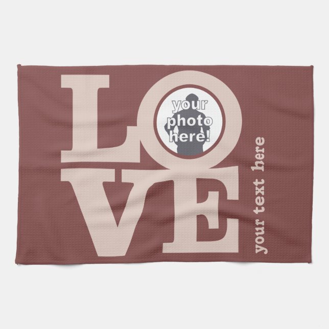 LOVE with YOUR PHOTO custom hand towel (Horizontal)