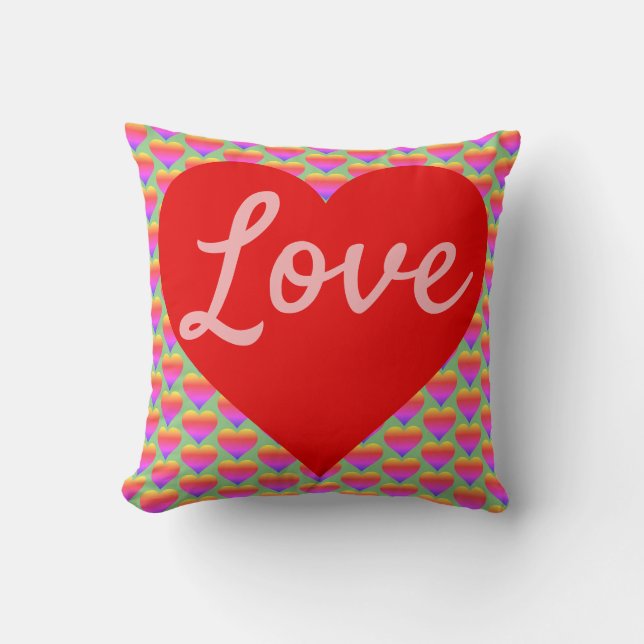 Love Within a Red  Heart Cushion (Front)