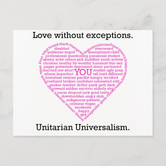 Love Without Exceptions Postcard (Front)