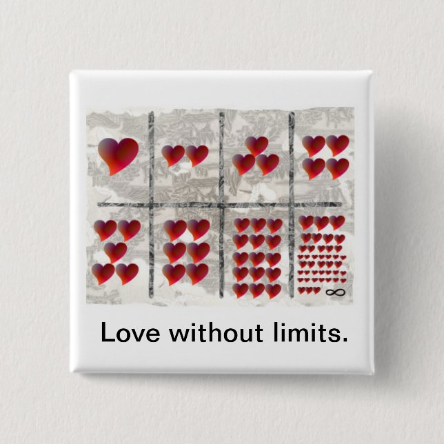 Love without limits 15 cm square badge (Front)