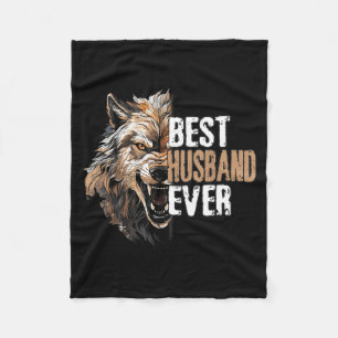 Love Wolf Husband Lovers Birthday Design Fleece Blanket