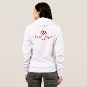 Love Womens Hoodies, Red,Black, Heart, Typography Hoodie