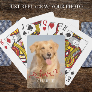 Love Wonderful Dog Photo Personalised Playing Cards