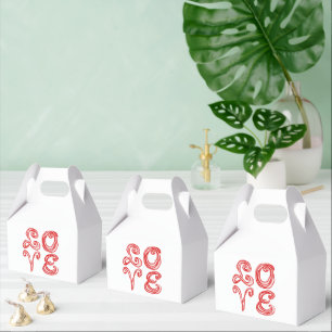 LOVE Word Art Fabric Font Red Letters Favour Box